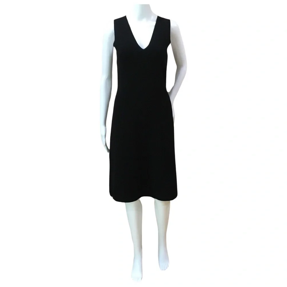 Ann Taylor Knit Tank Dress cutout back in black size s Womens new - Picture 2 of 6